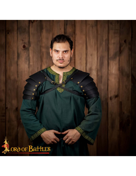 Épaulières en cuir vikings pour LARP...