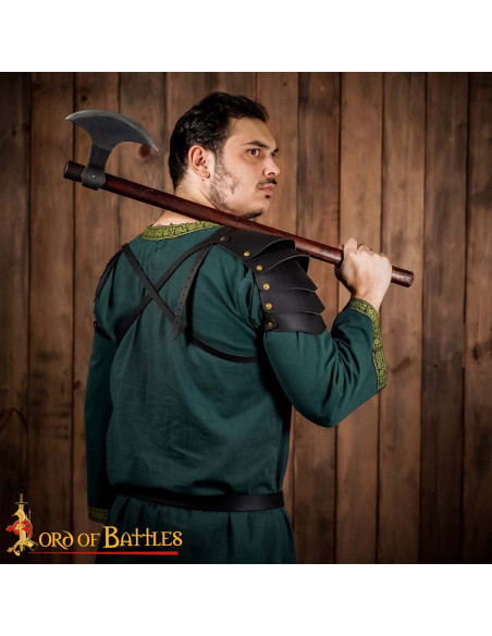 Épaulières en cuir vikings pour LARP...
