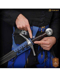 Étui en cuir véritable médiéval ajustable, main gauche