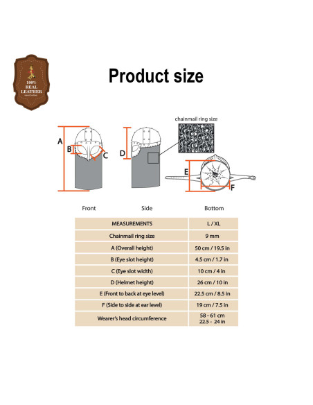 Casque viking avec coiffe en mailles...