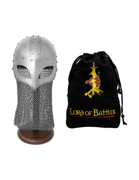 Casque viking avec coiffe en mailles...