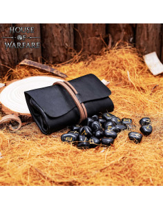 Jeu de runes vikings pour la divination avec sac en cuir