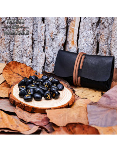 Jeu de runes vikings pour la divination avec sac en cuir 2