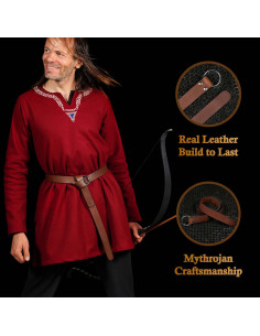 Ceinture de guerrier LARP en cuir floral durable 2