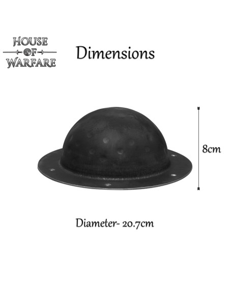 Umbo bouclier acier noir prêt au...