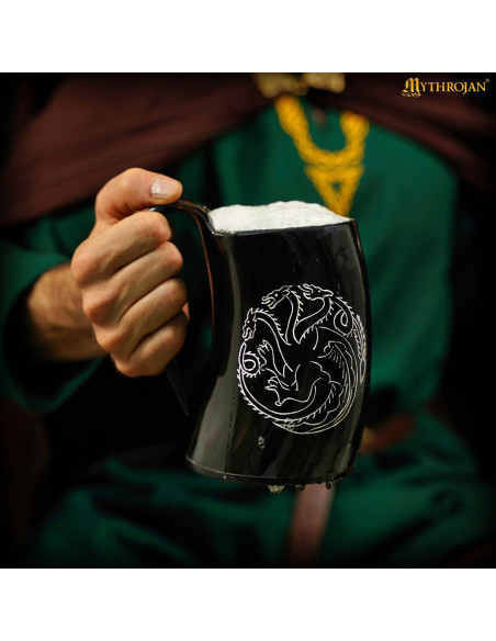 Tasse viking en corne de bœuf avec...