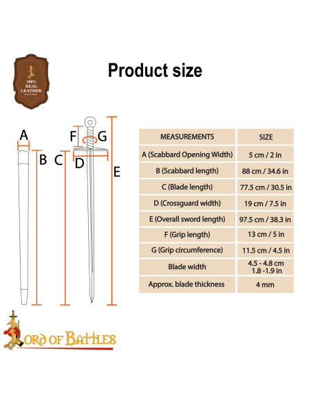 Épée Viking en Acier Templé Forgée à...