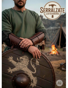 Bracelets en cuir marron véritable de guerrier médiéval 2