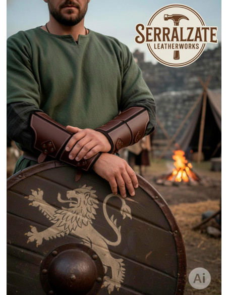 Bracelets en cuir marron véritable de...