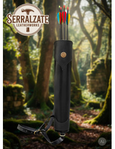 Carquois en cuir noir véritable pour le dos 2