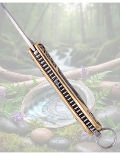 Couteau miniature design nacre lame acier 420 brillant 2