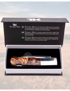 Couteau Tramuntana à finition miroir en ambre et acier 2