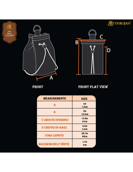 Bourse en daim médiéval pour LARP et...