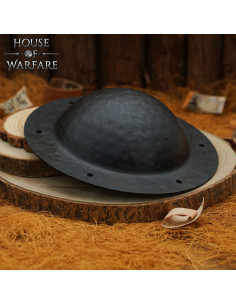 Umbo en acier noir forgé pour bouclier anglo-saxon...