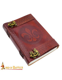 Journal en cuir Fleur de Lys avec pages artisanales 2