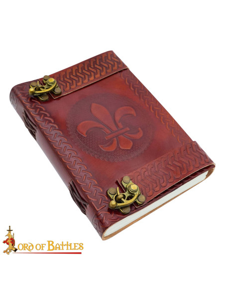 Journal en cuir Fleur de Lys avec...