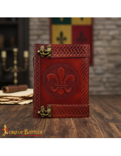 Journal en cuir Fleur de Lys avec pages artisanales