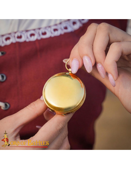 Boussole de poche médiévale en laiton...