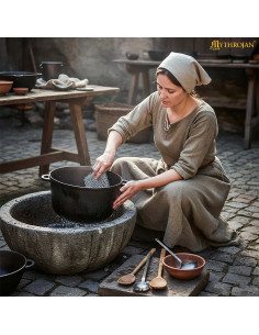 Porte-clés en maille nettoyeur en acier pour poêles en fer 2