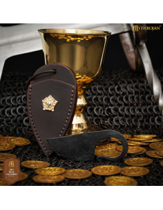 Couteau celtique forgé à col avec décoration de lion 2