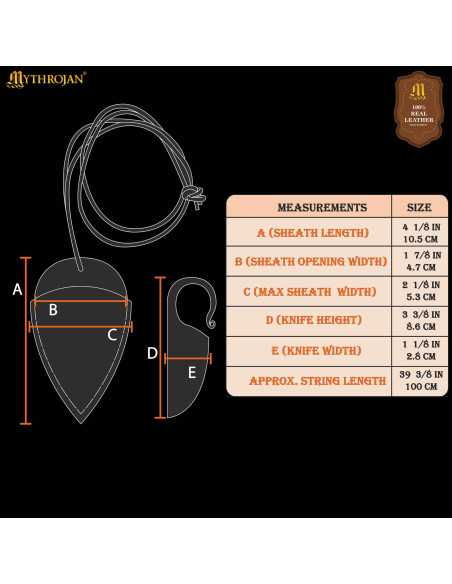 Couteau en fer forgé avec étui en...