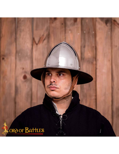 Casque médiéval Kettle Acier Poli...