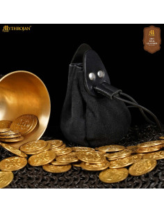 Sac médiéval en daim avec cordon pour ceinture 2