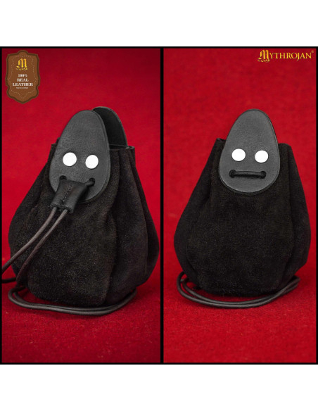 Sac médiéval en daim avec cordon pour...