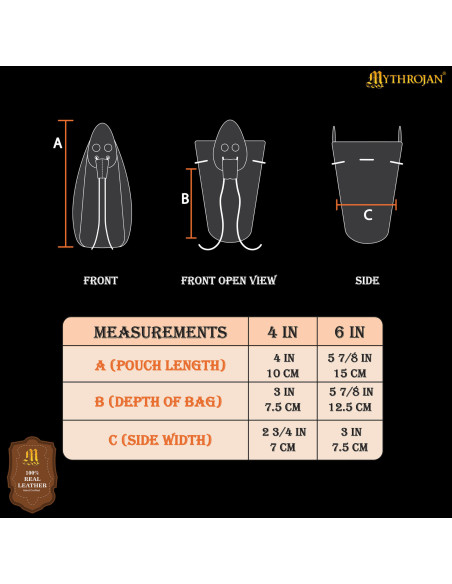 Sac médiéval en daim avec cordon pour...