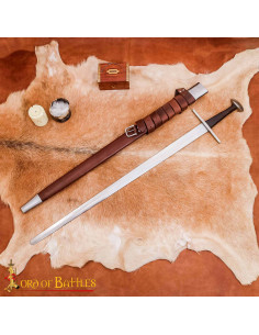 Épée normande Type XI en acier trempé avec fourreau