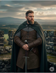 Grèves de guerrier médiéval en cuir véritable marron