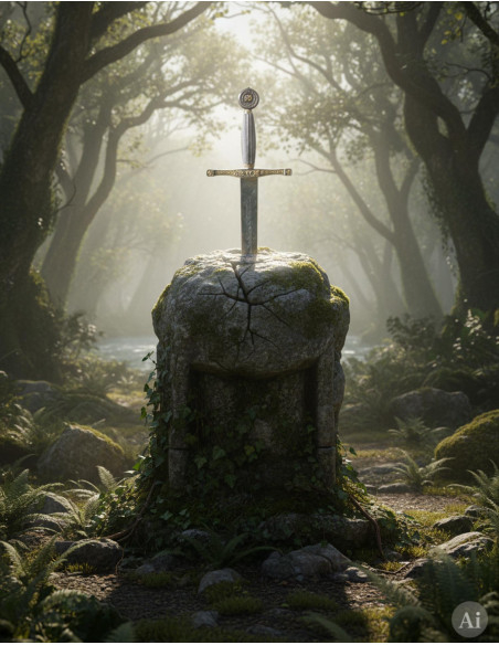 Épée Excalibur aux finitions argent...