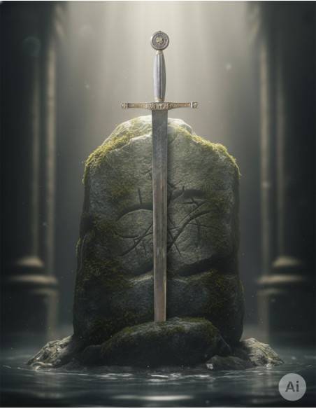 Épée Excalibur aux finitions argent...