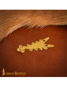 Pointe de ceinture médiévale Renaissance en laiton