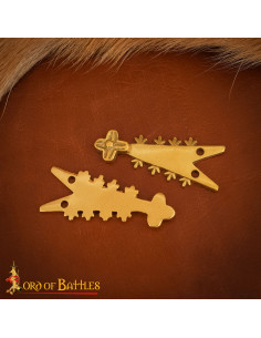 Pointe de ceinture médiévale Renaissance en laiton 2