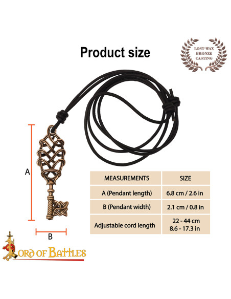 Pendentif viking en forme de clé en...