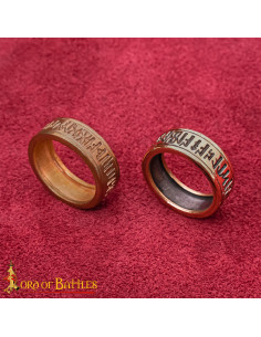 Bague médiévale XIe-XIIe siècle en bronze coulé, écriture... 2