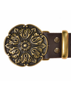 Ceinture en cuir tanné végétal au design floral authentique 2