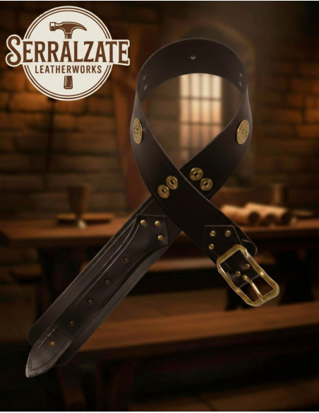 Ceinture large médiévale en cuir...