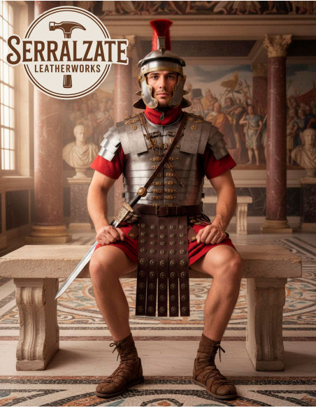 Ceinture romaine militaire en cuir...