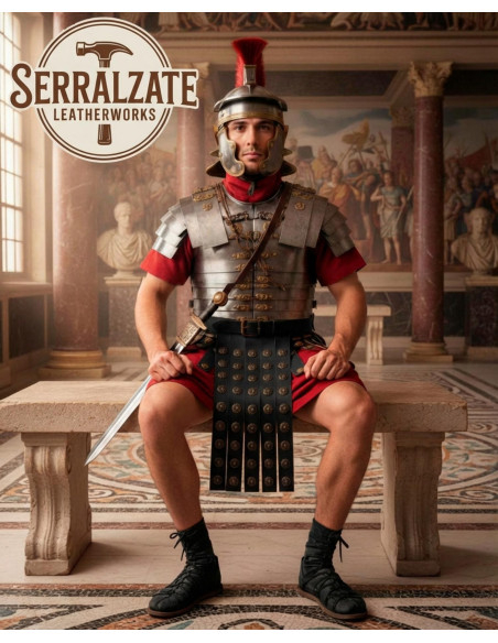 Ceinture romaine militaire en cuir...