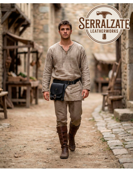 Sac médiéval en cuir de haute qualité...