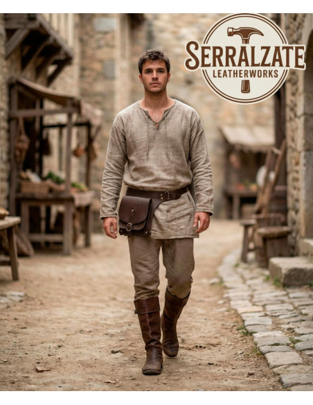 Sac médiéval en cuir de haute qualité...