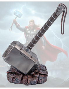 Réplique de marteau de Thor en acier avec support
