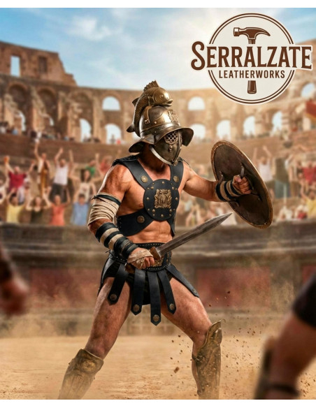 Plastron gladiateur en cuir ajustable...
