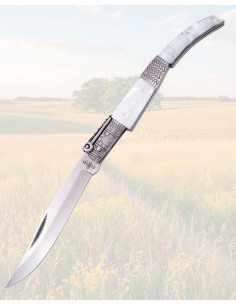 Couteau à crin de soie perle en acier 440 avec étui