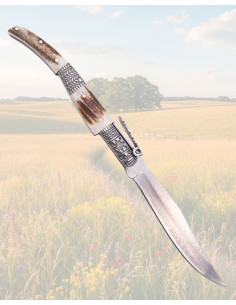 Couteau en Damas de Cerf Third, corne authentique de luxe 2