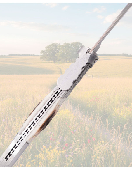 Couteau en Damas de Cerf Third, corne...