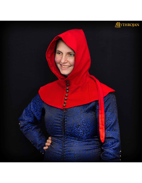 Gugel médiéval en laine avec boutons...