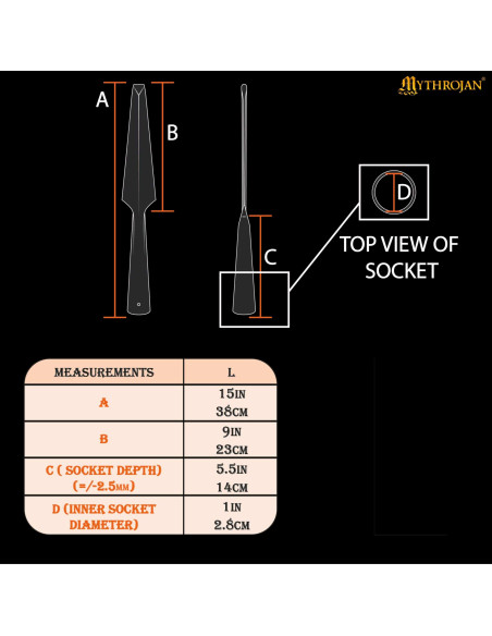 Pointe de lance viking en acier,...
